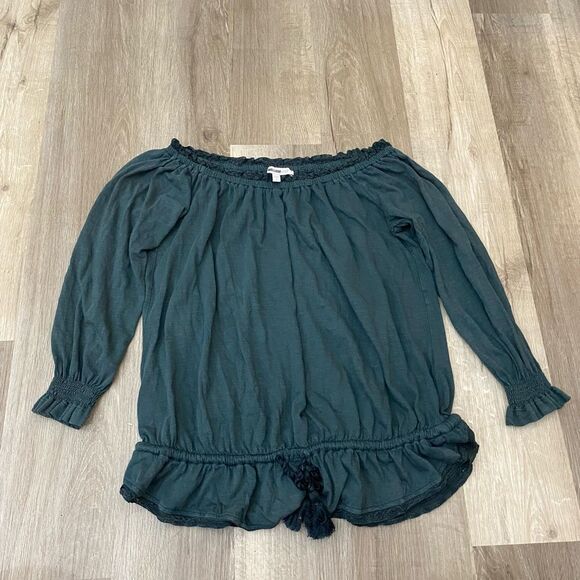 William Rast Green Off-the-Shoulders Lace Tye Blouse, Size Small, MSRP $90 - Picture 11 of 11